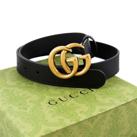 gucci 皮帶 3cm|Gucci 皮帶 3公分 黑色配復古金 Logo .